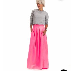 Locker Room HIGH-WAISTED NEON PINK MAXI SKIRT WITH ELASTIC WAISTBAND S/M Pockets